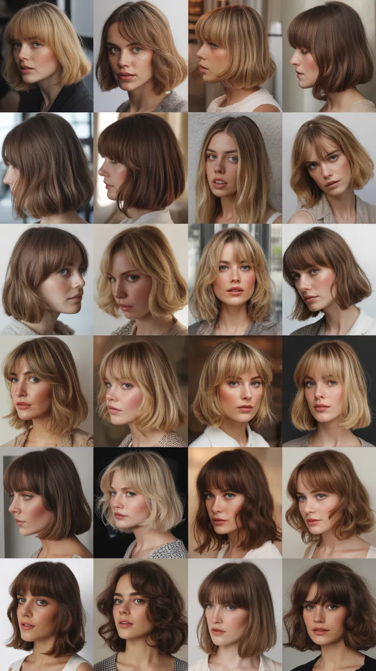 26 Gorgeous Long Bob with Curtain Bangs French Look