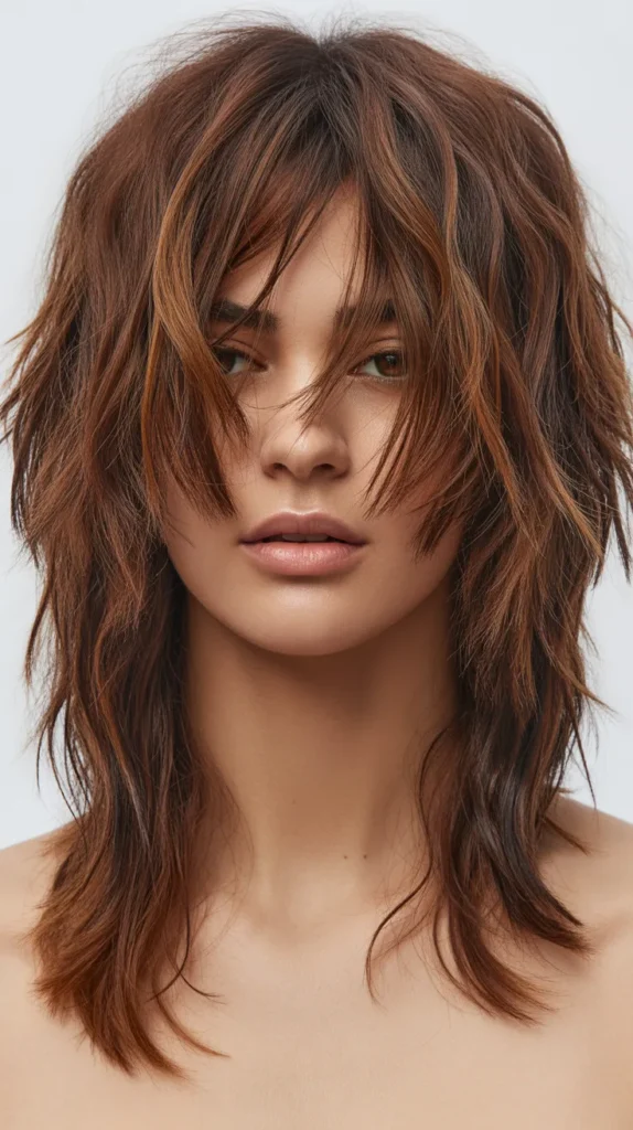 Disheveled Long Bob with Shattered Bangs