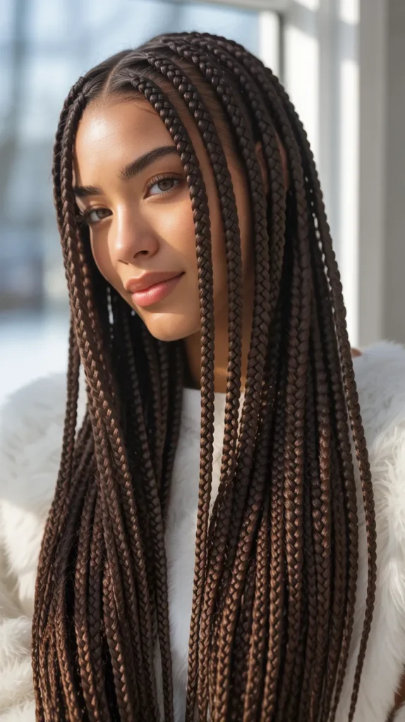  Espresso Brown Knotless Braids