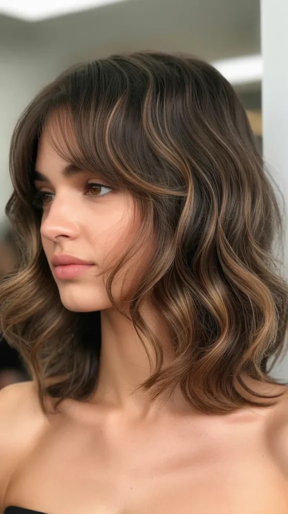 Bohemian Waves Bob with Curtain Bangs