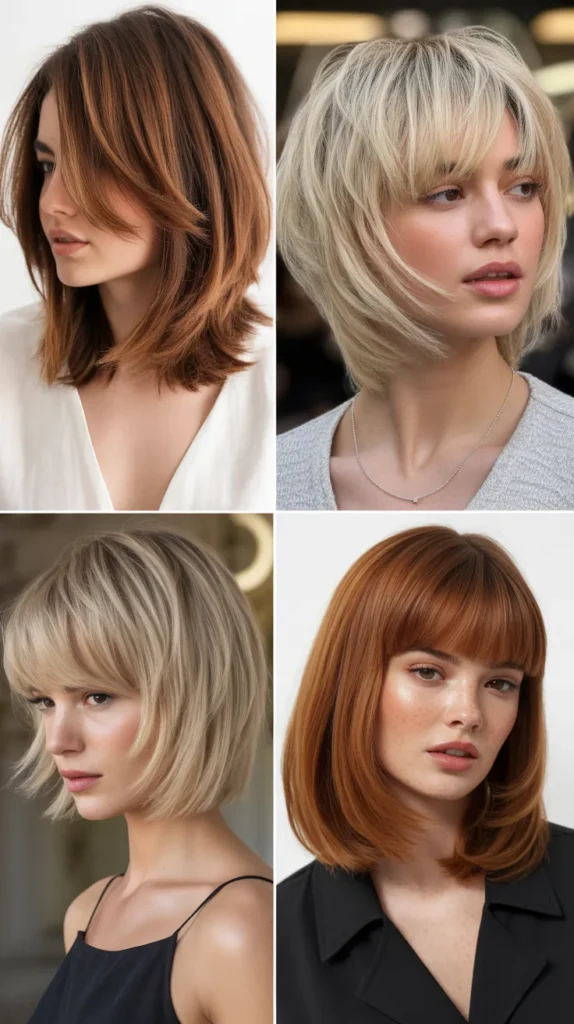 Layered Long Bob with Fringe