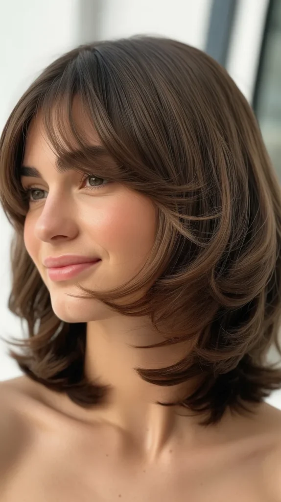 Tousled Shag Bob with Curtain Bangs