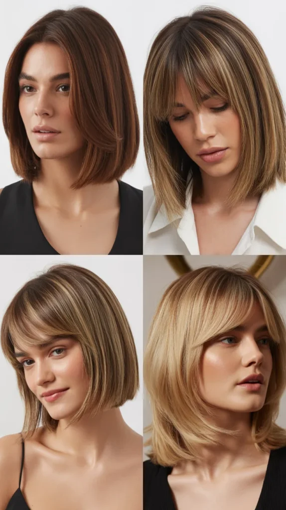 Layered Long Bob with Bangs