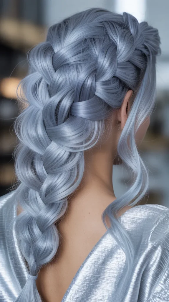 Pull-Through Braid with Icy Silver