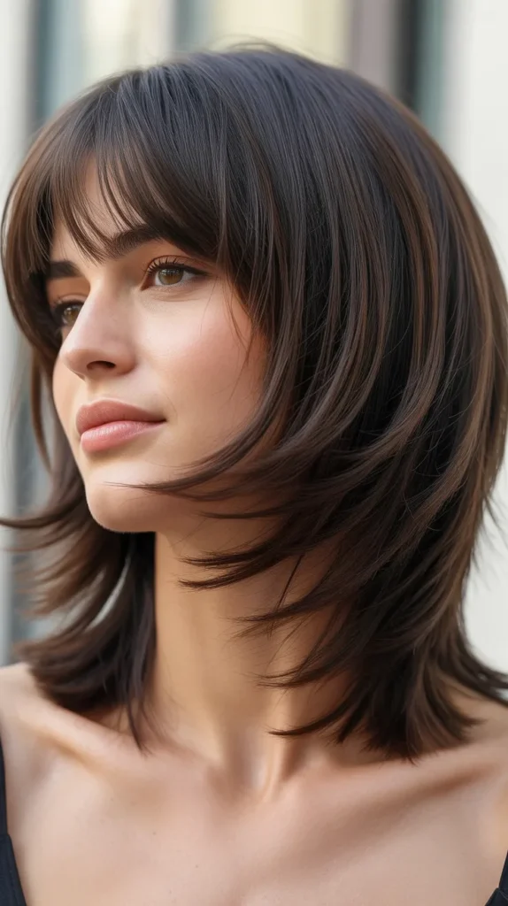  Graduated Shag Bob with Curtain Bangs