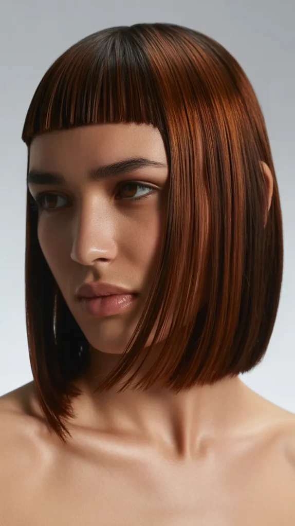 Asymmetrical Long Bob with Micro Fringe