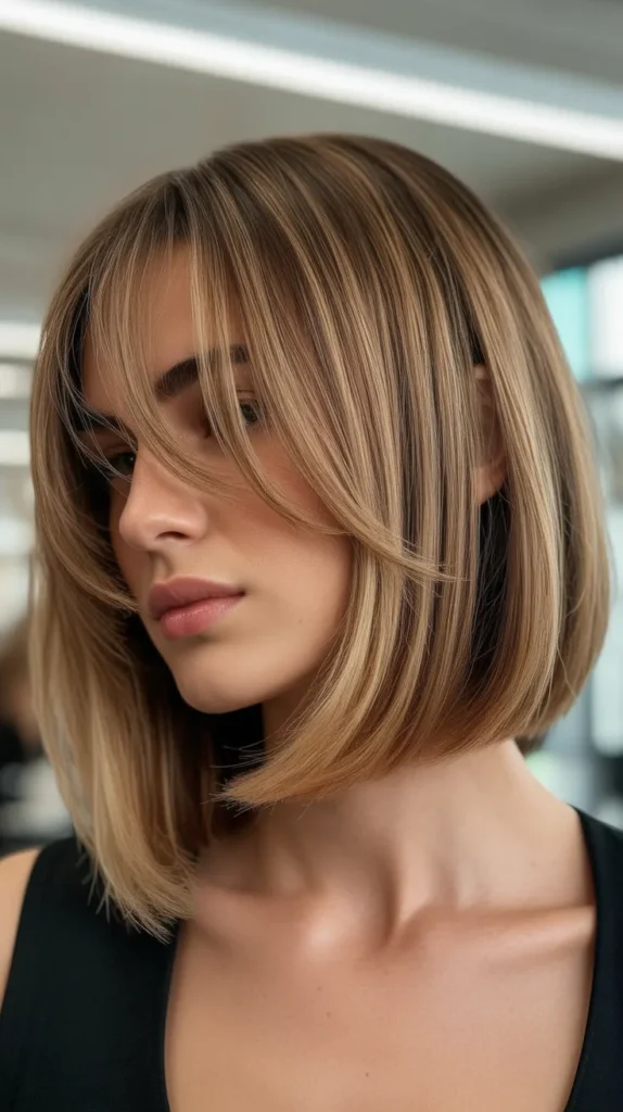 Long Bob with Wispy Side Fringe