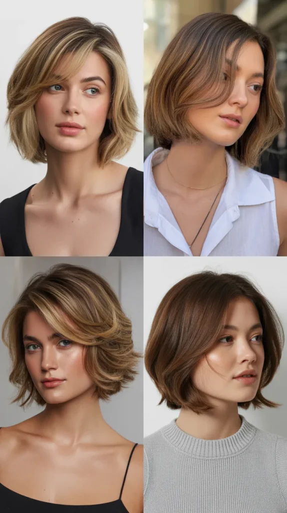 Layered Long Bob for Square Faces