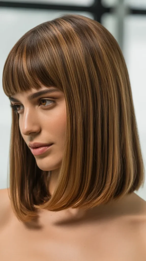 Long Bob with Arched Fringe