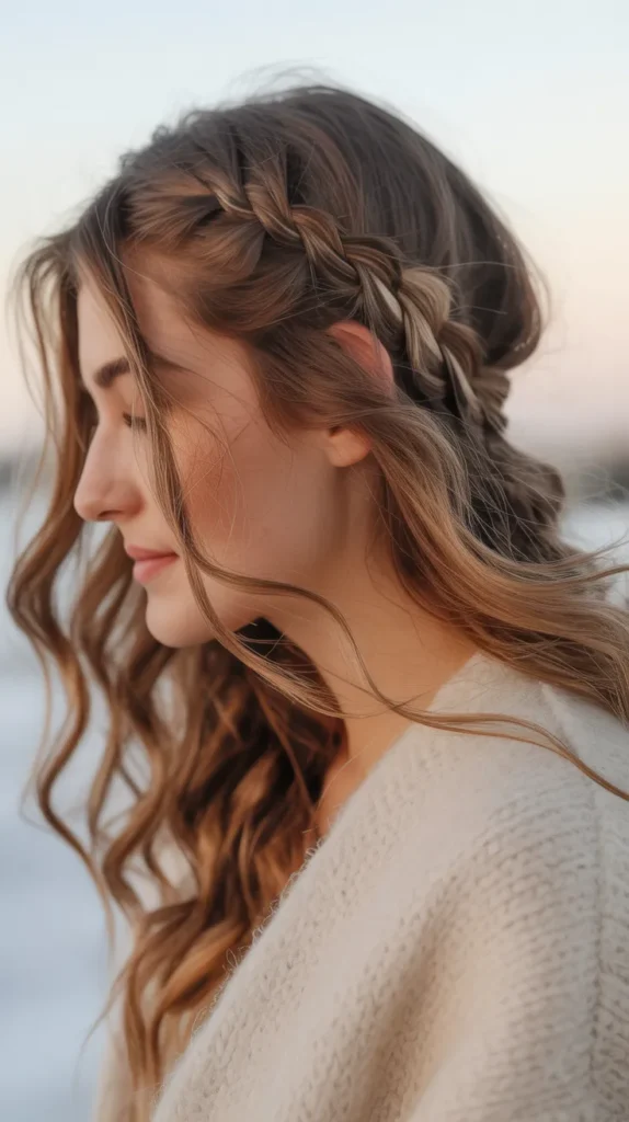  Accent Braids with Loose Hair