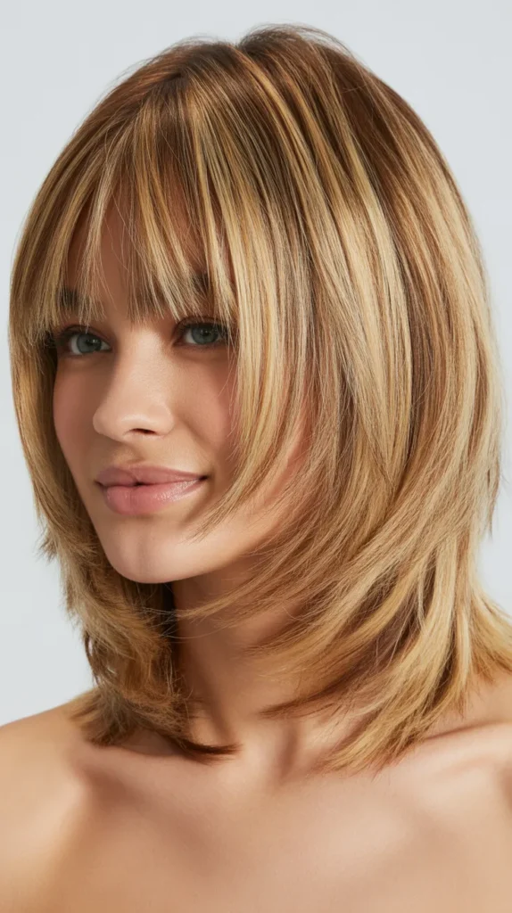 Sun-Kissed Bob with Feathery Curtain Bangs