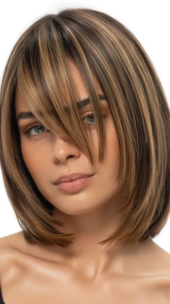 Long Bob with Piecey Side-Swept Bangs