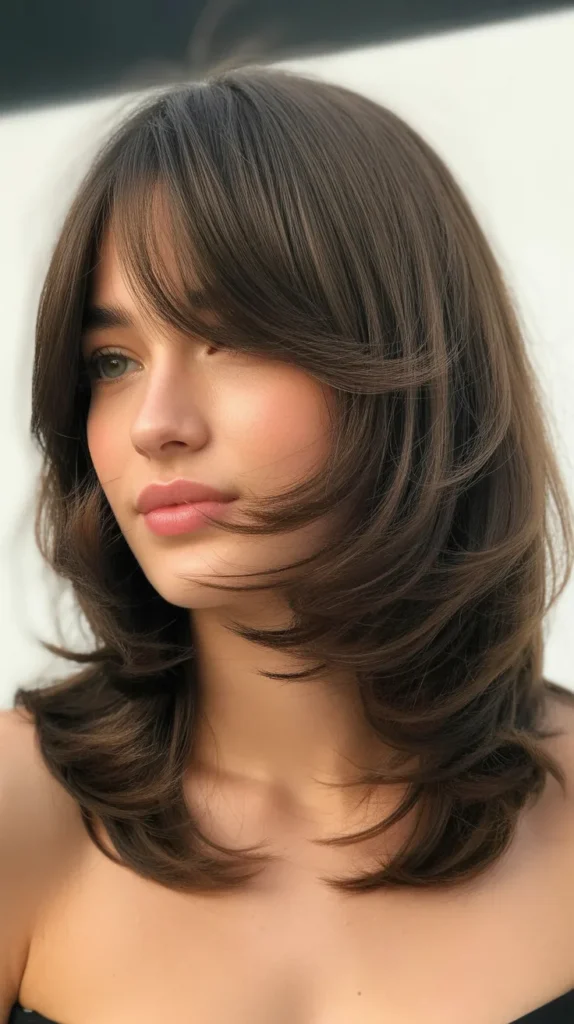 Wavy Shag Bob with Curtain Bangs