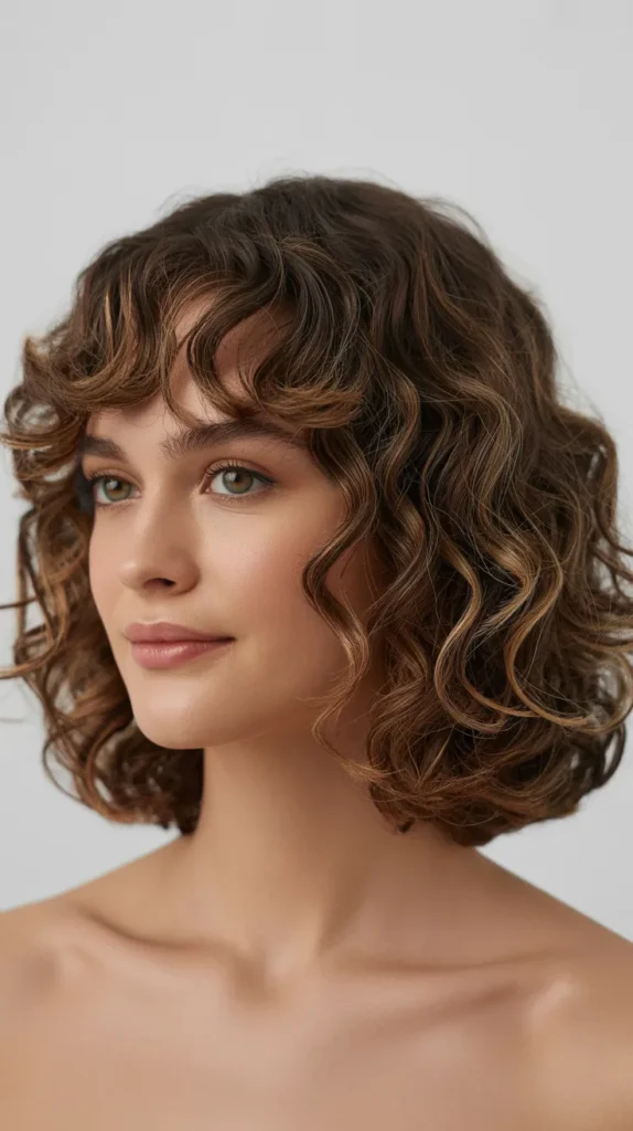 Classic Long Bob with Soft Curtain Bangs