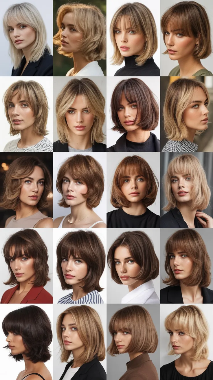27 Beautiful Layered Long Bob with Curtain Bangs Inspiration