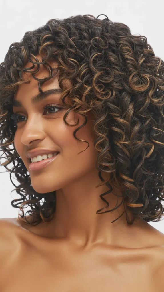 Curly Long Bob with Defined Coils