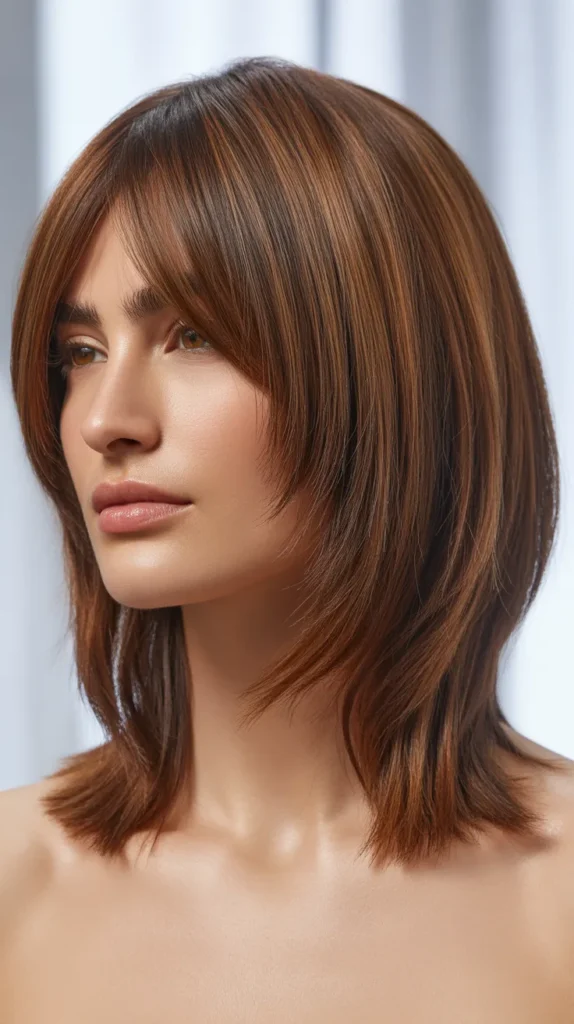 Shaggy Bob with Long Curtain Bangs