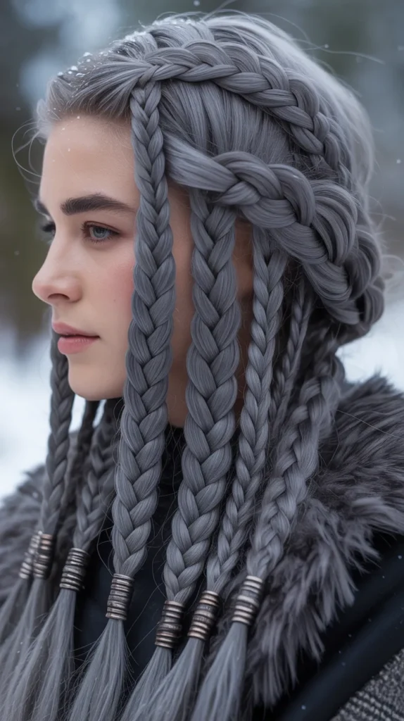 Viking Braids with Steel Gray