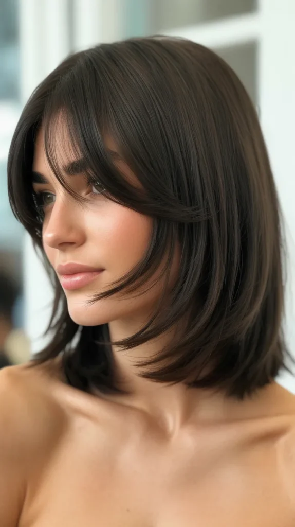 Layered Bob with Choppy Curtain Bangs