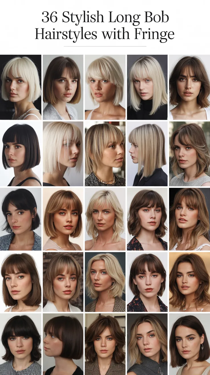 36 Stylish Long Bob Hairstyles with Fringe