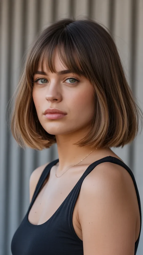  Blunt Long Bob with Micro Fringe