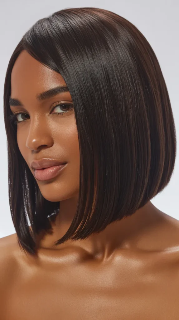 Sleek Side-Parted Long Bob