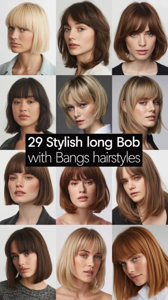 29 Stylish Long Bob with Bangs Hairstyles