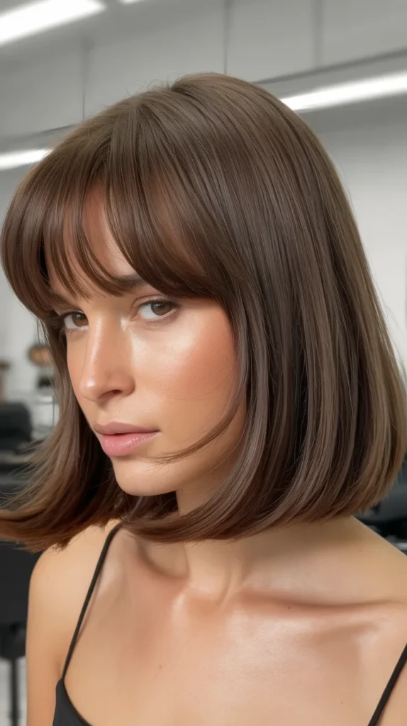 Long Bob with Curtain Bangs and Undercut