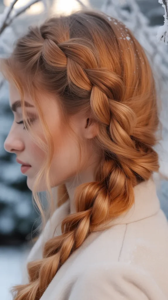 Strawberry Blonde Side Braids