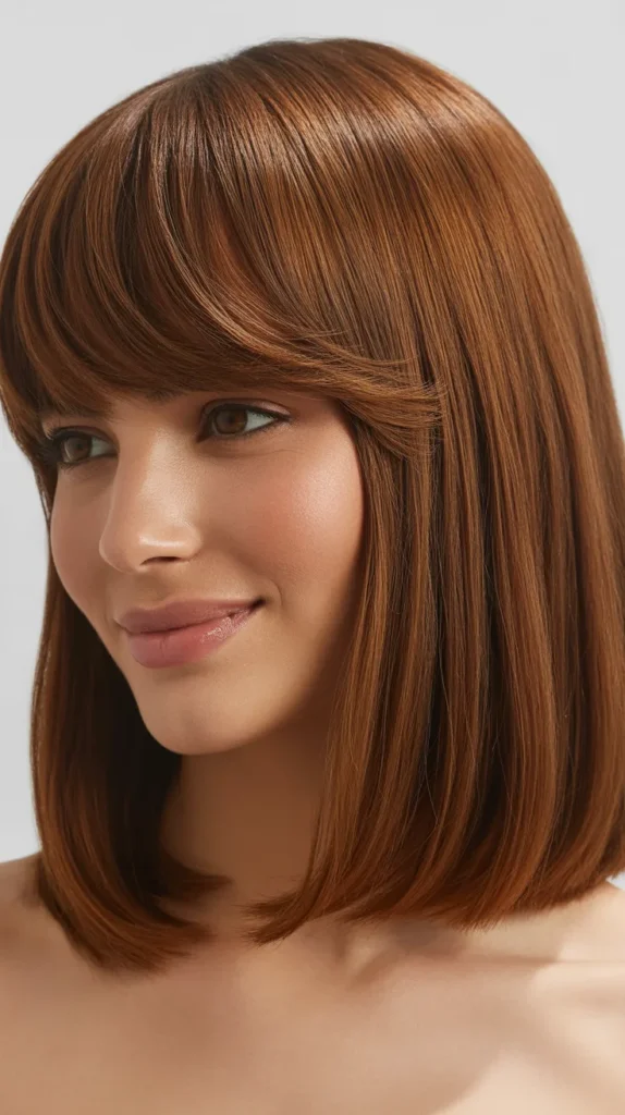 Beautiful Long Bob Hairstyles with Curtain Bangs