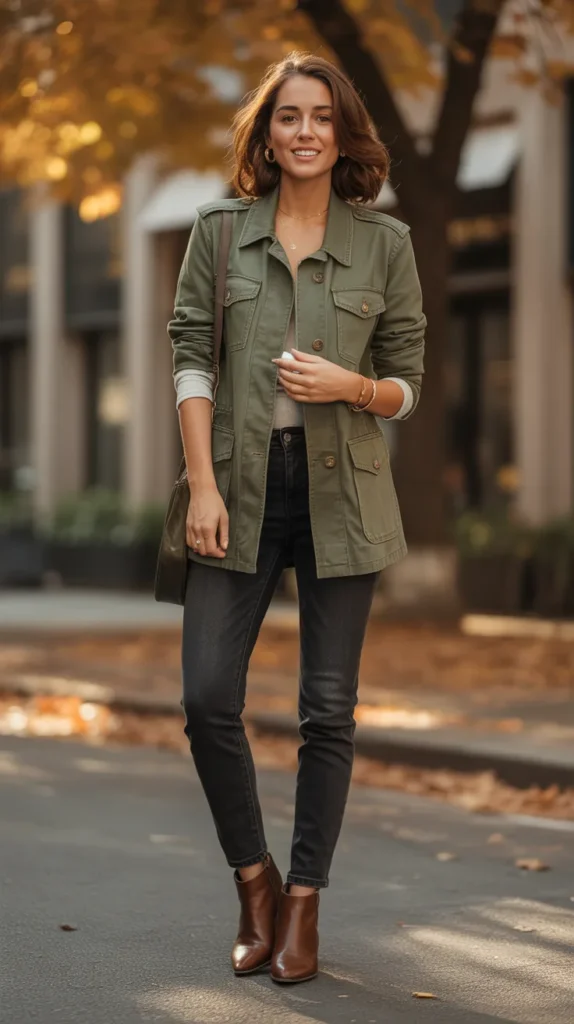 Military Jacket and Skinny Jeans