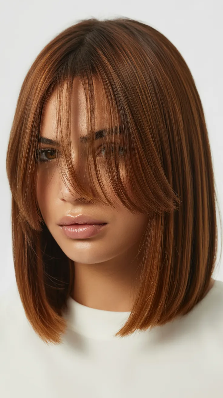 Blunt Long Bob with See-Through Bangs