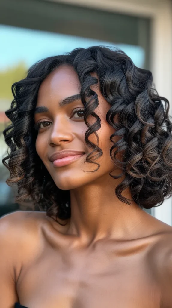  Long Bob with Spiral Curls