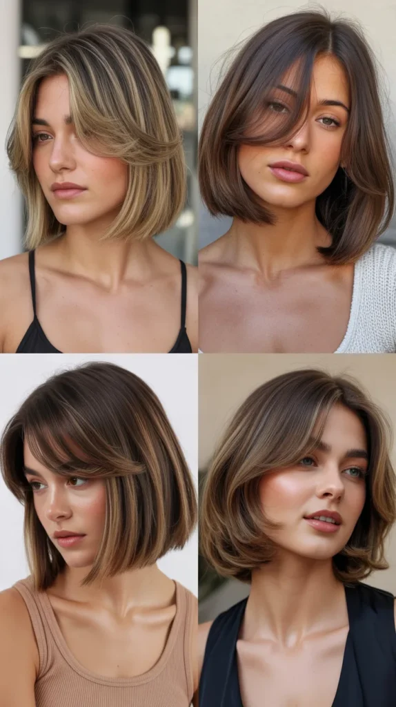 Long Bob with Curtain Bangs