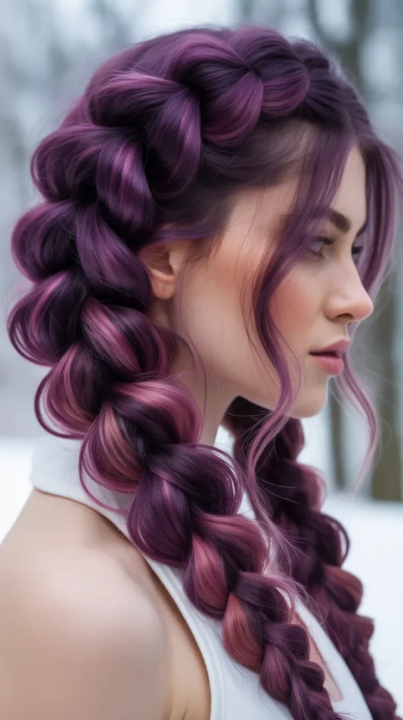 Violet Plum Bubble Braids