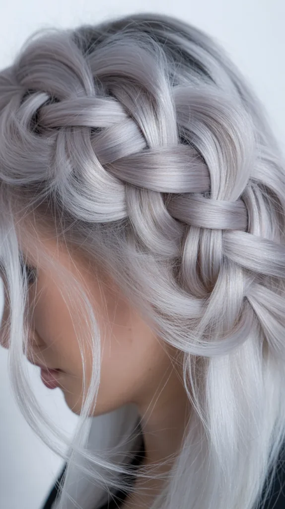 Lattice Braid with Pearl Platinum