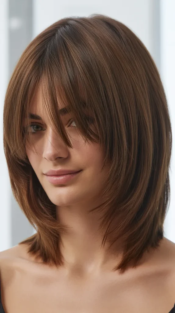 Layered Bob with Wispy Curtain Bangs
