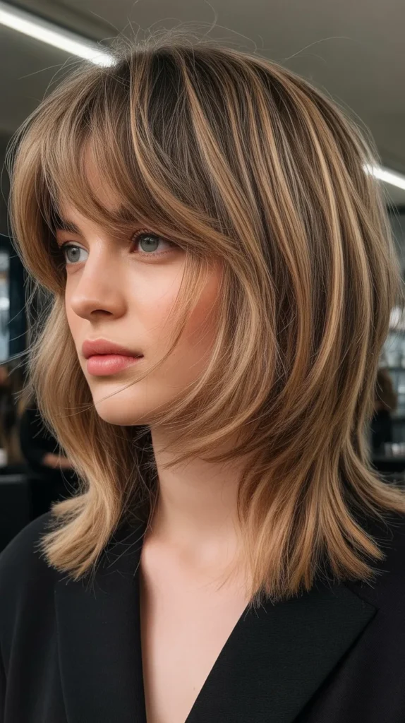 Long Bob with Textured Bangs and Lived-In Color