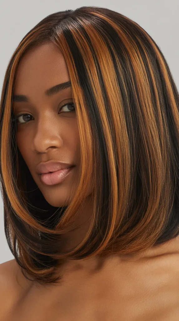 Long Bob with Caramel Balayage