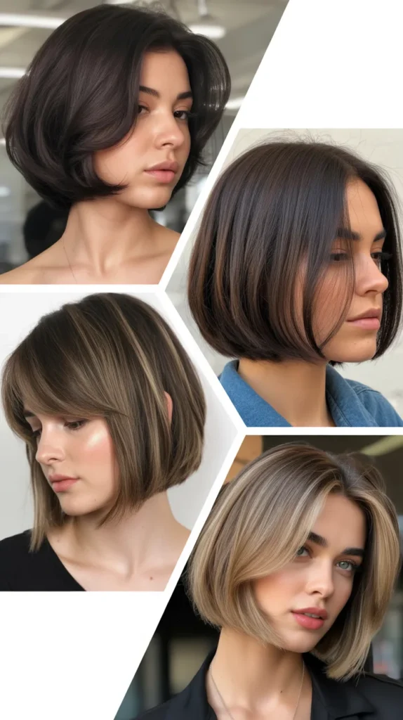 Layered Long Bob for Round Faces