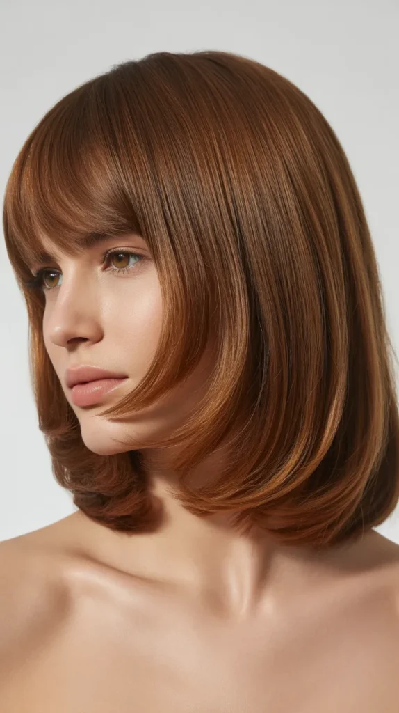 Soft Long Bob with Graduated Bangs