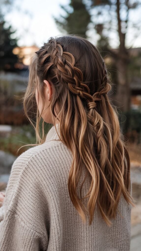 33 Easy Winter Hair Braids You'll Love 25 Braided Half-Up Half-Down