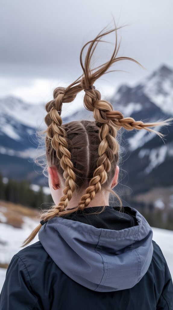 33 Easy Winter Hair Braids You'll Love 24 Triple Braided Ponytail