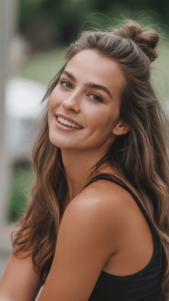 Messy Bun with Face-Framing Pieces