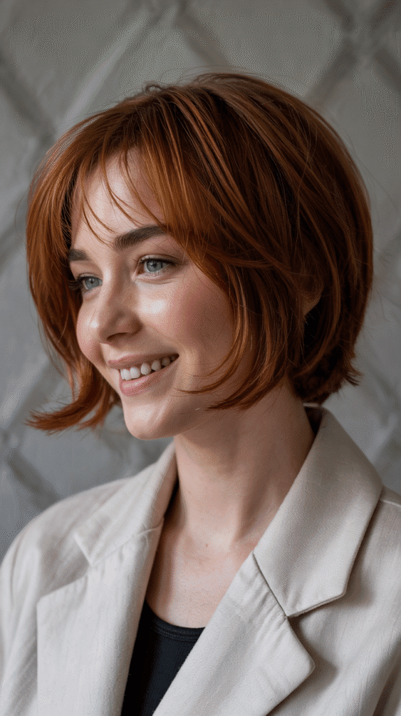 Choppy Bob with Graduated Layers and Bangs