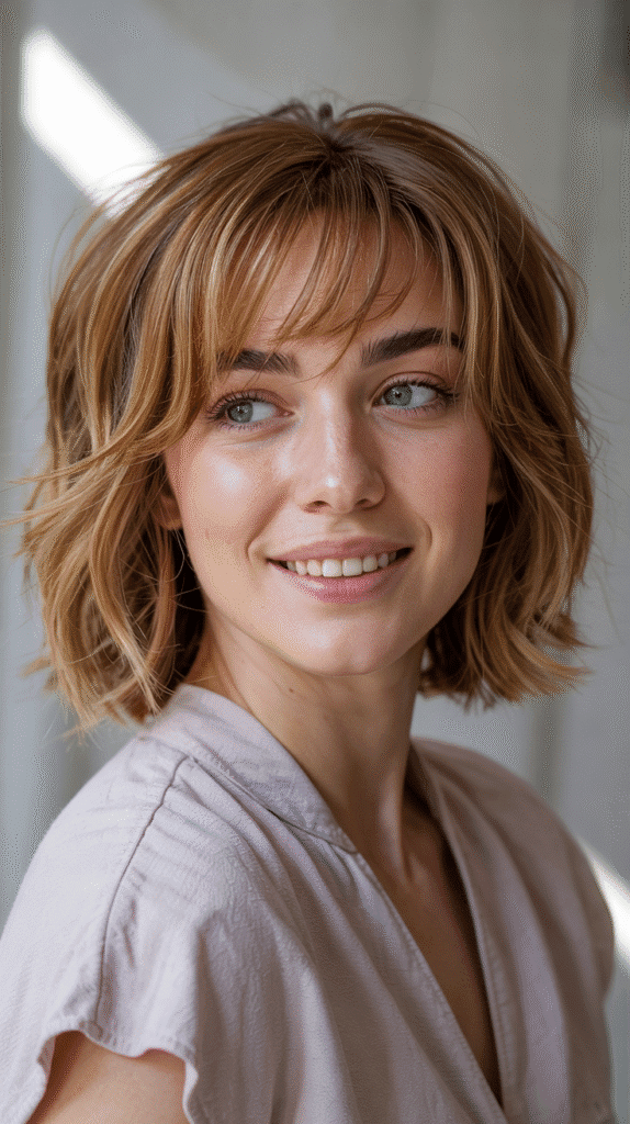 Choppy Bob with Graduated Bangs and Textured Layers