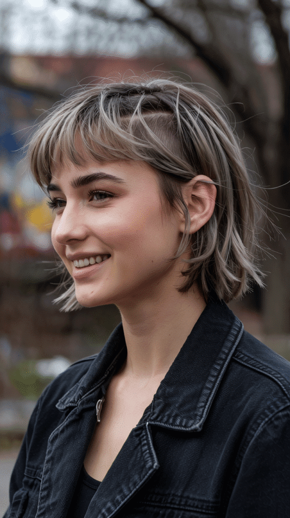 Choppy Bob with Undercut and Baby Bangs