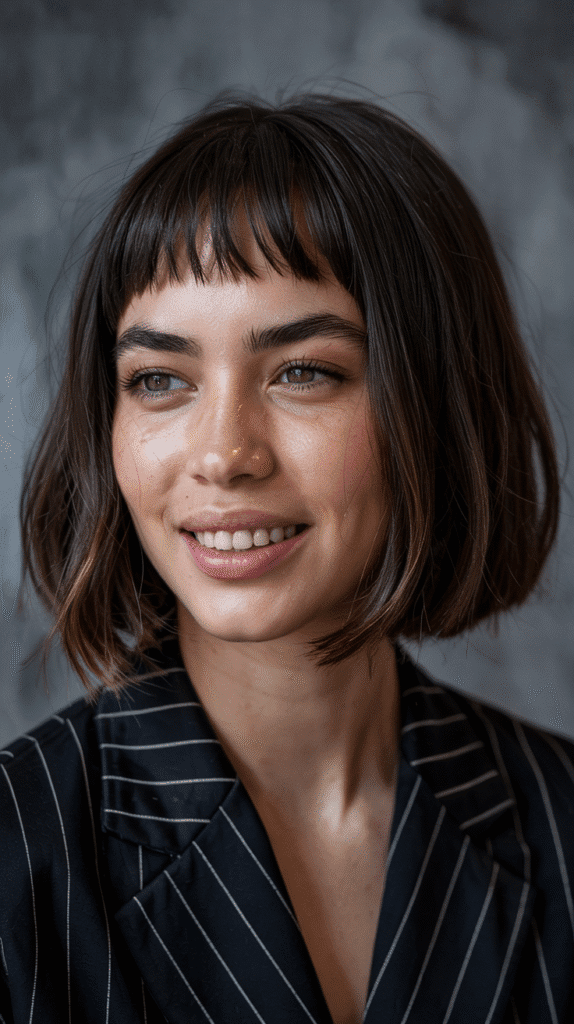 Blunt Choppy Bob with Micro Bangs