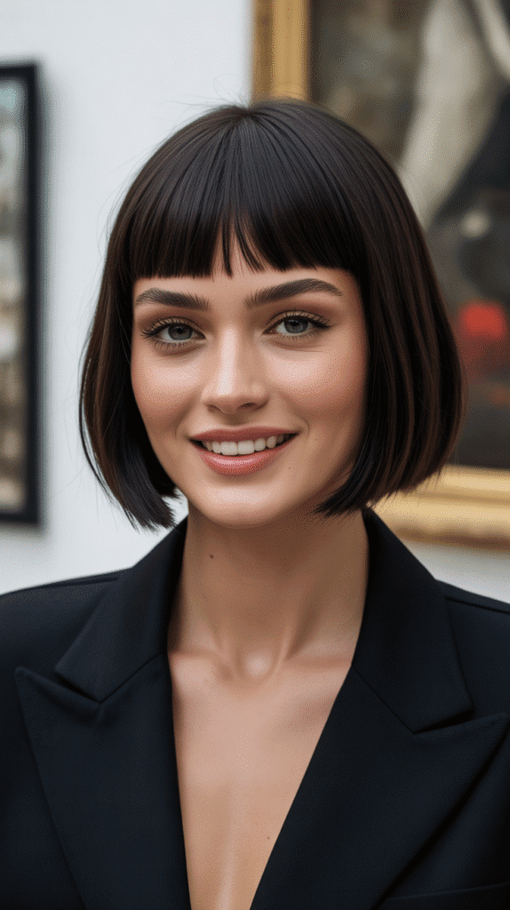 26 Best Parisian-Inspired French Bob Haircuts for True Chic Style 3 French Bob with Micro Bangs