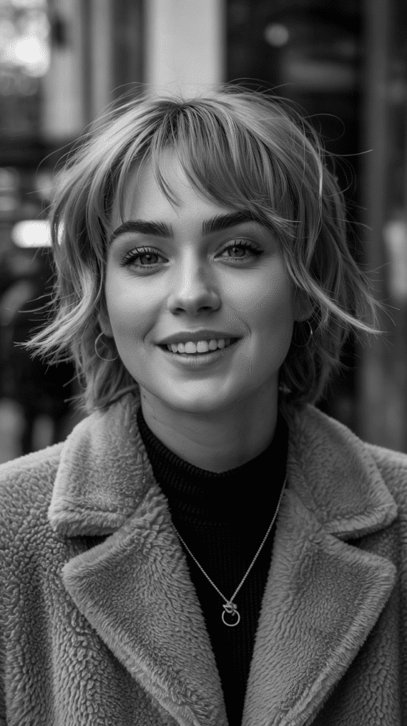 Shaggy Choppy Bob with Baby Bangs